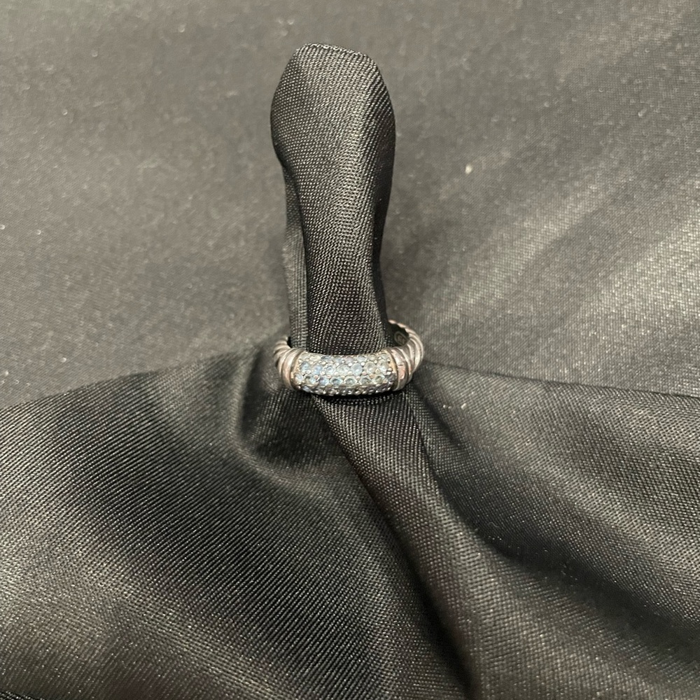 David Yurman 925 Silver Blue Sapphire Cable Candy Metro Ring